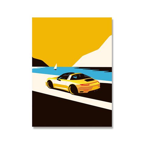 Porsche 911 Print / Wall Art / Painting / Home Decor / Automan - Etsy