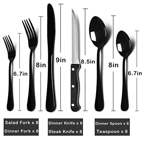 49 Piece Black Silverware Set With Flatware Drawer Organizer HaWare