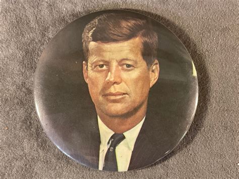 Vintage John F Kennedy Color Photo Pin 1960s John Kennedy Photo