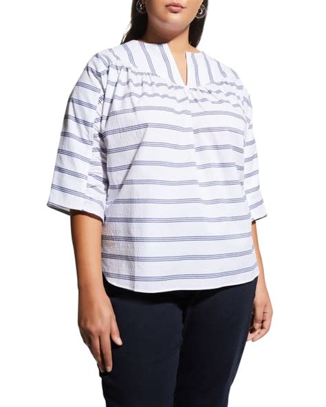 Harshman Plus Size Elexis Striped Tunic Neiman Marcus