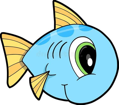 Fish Vector Illustration Cute Blue Fish Vector Illustration Sponsored