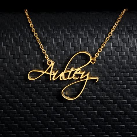 Custom Scriptina Font Name Necklaces For Women Men Gold Silver Color