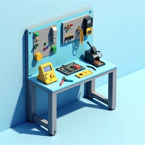 organized electrical workbench image   stockcake