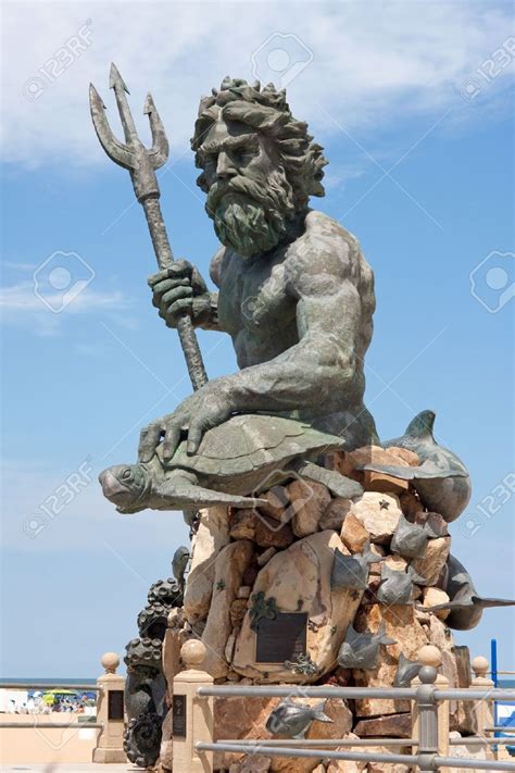 A Large Public Statue Of King Neptune That Welcomes All To Va