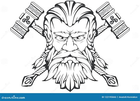 Mjolnir Thor Futhark Cartoon Vector | CartoonDealer.com #162819013