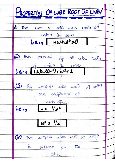 SOLUTION Properties Of Cube Roots Of Unity Practice Questions Studypool