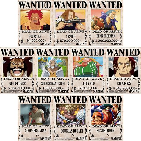 Yshen 10 Pcs One Piece Pirates Wanted Poster,1.5 India | Ubuy