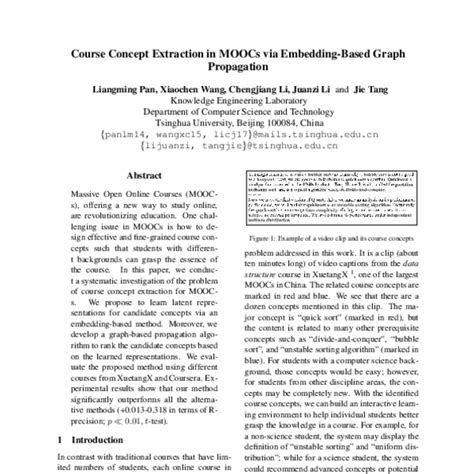 Course Concept Extraction In Moocs Via Embedding Based Graph