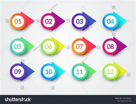 Vector Illustration Colorful Bullet Point Set Stock Vector (Royalty ...