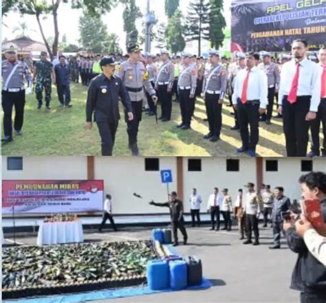 Ribuan Botol Miras Dimusnahkan Raden Iip Pimpin Apel Operasi Lilin