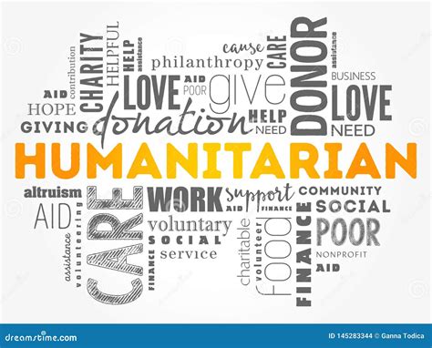 Humanitarian Word Cloud Collage Stock Illustration Illustration Of