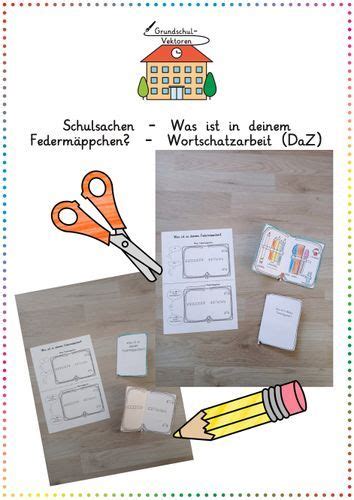 Schulsachen Was ist in deinem Federmäppchen Wortschatzarbeit DaZ