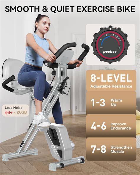 Pooboo Foldable Magnetic X Bike Exercise Bike