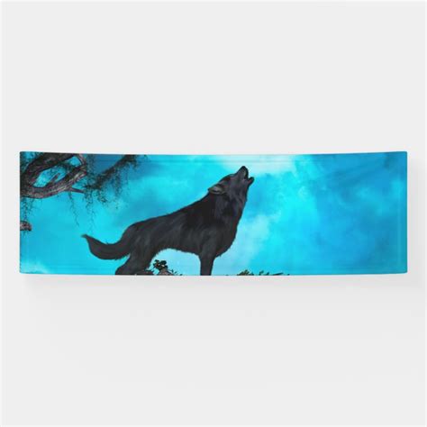 Awesome wolf banner | Zazzle