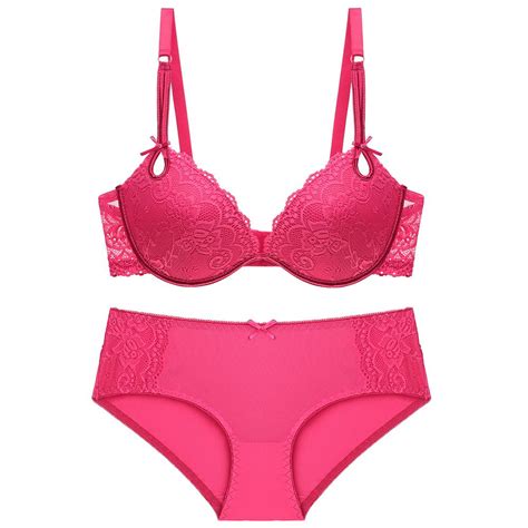 Cheap Artdewred Sexy Plus Size Bra Sets Deep V Push Up Bra Set Floral Lace Women Underwear Set