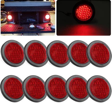 Amazon 4 Inch Round Led Trailer Tail Lights Trucks Red 40 LED W