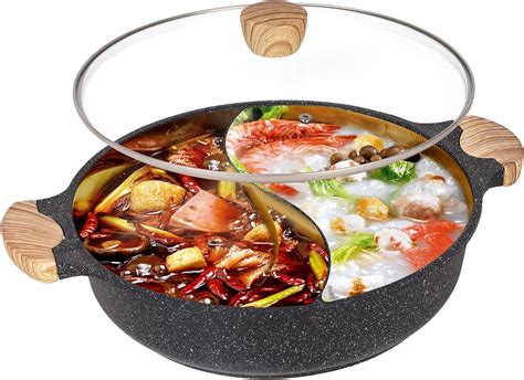 Amazon Coscosx Qt Double Flavor Hot Pot With Divider Dual