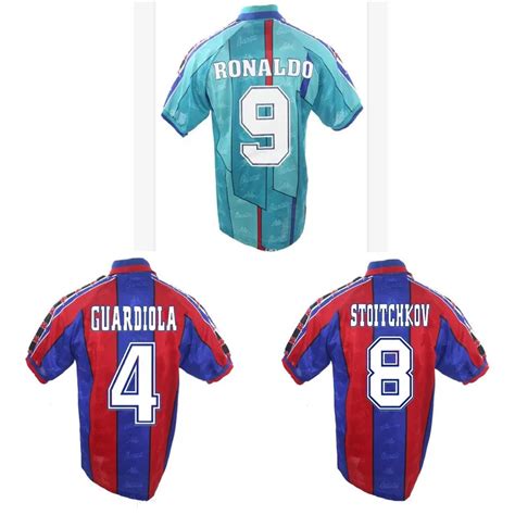 Top 96 97 Ronaldo Retro Soccer Jerseys Barcelonas GUARDIOLA Football