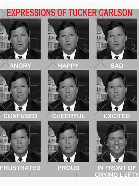 Expressions Of Tucker Carlson Premium Matte Vertical Poster Designed