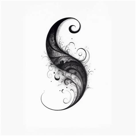 Premium Ai Image A Black And White Drawing Of A Swirly Design On A White Background Generative Ai