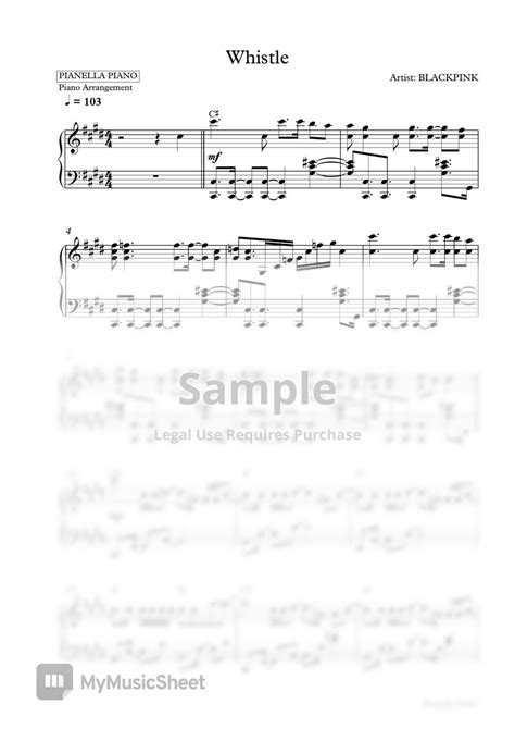 Blackpink Whistle Piano Sheet Sheets By Pianella Piano