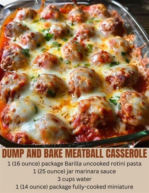 DUMP AND BAKE YOUR WAY TO A FANTASTIC MEATBALL CASSEROLE Recipe In