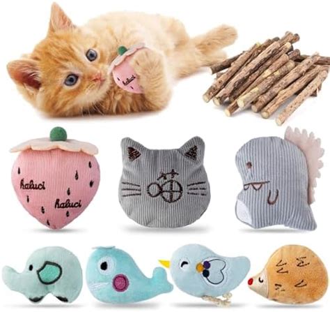 Fantesi Pack Of 18 Catnip Toy Plush Cat Toy Mouse Set Toy Cat Catnip Toy Interactive For