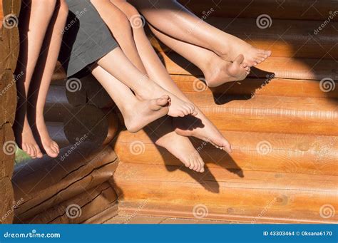 Feet Of Group Of Teenagers Stock Photo Image Of Feet Rest 43303464