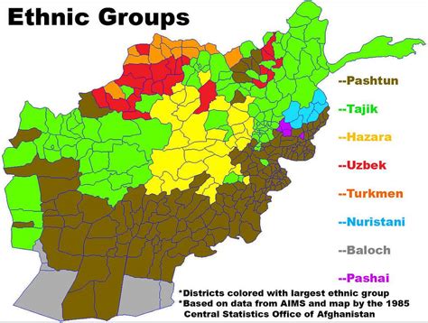 Map Of Ethnic Groups In Districts In Afghanistan Picryl Public