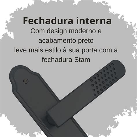 Fechadura Stam Porta Interna Preto Espelho Mm Fech