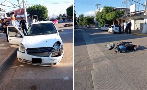 Motociclista Se Lesiona Al Ser Embestido Por Auto En Guasave