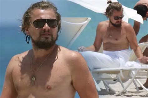 Leo Dicaprio Covers Up On The Beach Where Have His Abs Gone Mirror