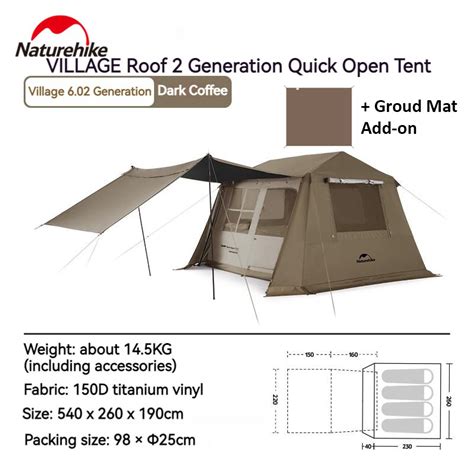 Naturehike VILLAGE Series 6 0 Gen 2 Fast Build Automatic Cabin Style