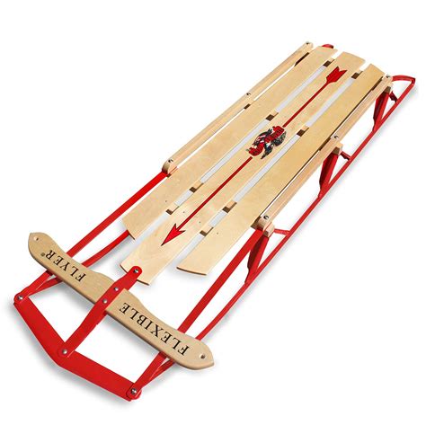 Flexible Flyer Large Steel Runner Sled. Metal Wood Steering Snow Slider ...