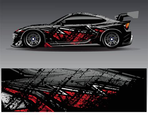 Car Wrap Design Vector Graphic Abstract Stripe Racing Background Kit