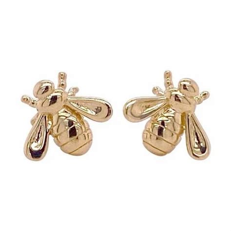 Kesardeep Impex Girl Bee 18K Gold Plated Studs In 925 Sterling Silver