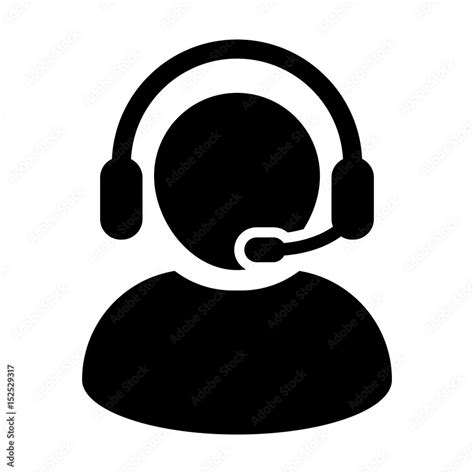 Customer Care Service And Support Icon Vector Person Avatar With