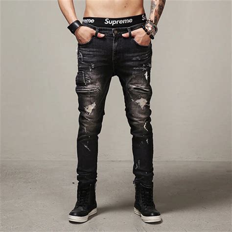 Ripped Jeans Men Hip Hop Denim Pants Men S Swag Biker Jeans Fashion