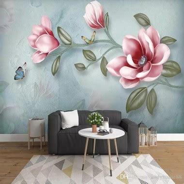 Large Floral Wallpaper Mural - 877x1024 - Download HD Wallpaper - WallpaperTip