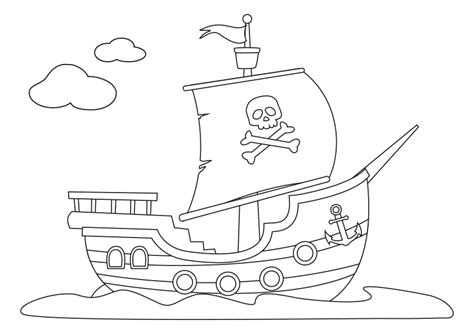 Dibujo Para Colorear De Un Barco Pirata Dibujos De Piratas Dibujo