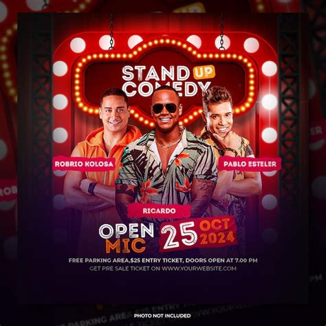 Premium Psd Stand Up Comedy Show Theater Social Media Post