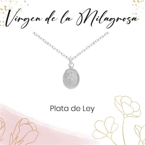 Mini Medalla Virgen De La Milagrosa Plata De Ley Joyer A Jade