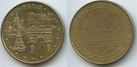 Frankreich Medaille Souvenir Token 2011 GX1061 Eiffelturm Arc De