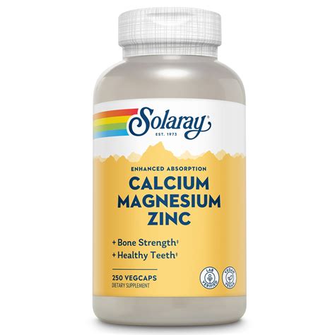 Solaray Calcium Magnesium Zinc Supplement With Cal Mag Citrate