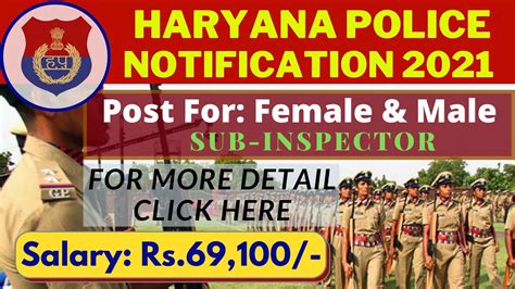 Haryana Police Sub Inspector Recruitment Haryana Si Apply Online