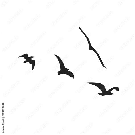 Vector silhouette of a flying bird Stock Vector | Adobe Stock