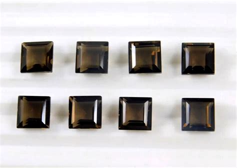 Lot Of 50 Pcs Natural Smoky Quartz 2mm Square Shape Faceted Cut Loose