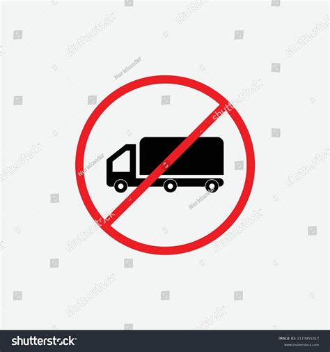 No Trucks Truck Prohibition Sign Vector Stock Vector Royalty Free