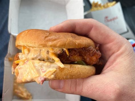 I Tried Chick Fil As New Pimento Chicken Sandwich And Caramel Shake