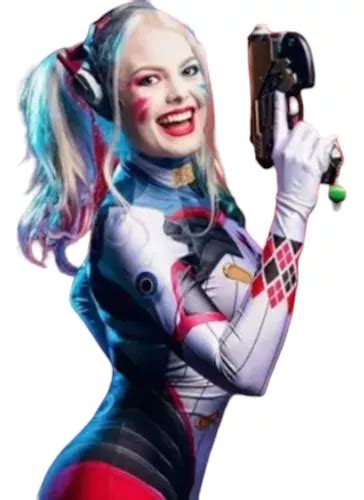 Disfraz Harley Quinn Cosplay Mujer Batman Joker Dc Blanco